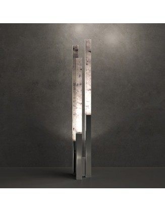 Modern simple stainless steel marble floor lamp