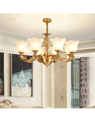 Modern simple all-copper Chinese chandelier