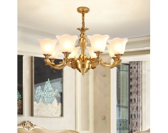 Modern simple all-copper Chinese chandelier