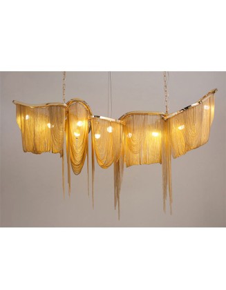 Luxurious and atmospheric aluminum chain tassel chandelier